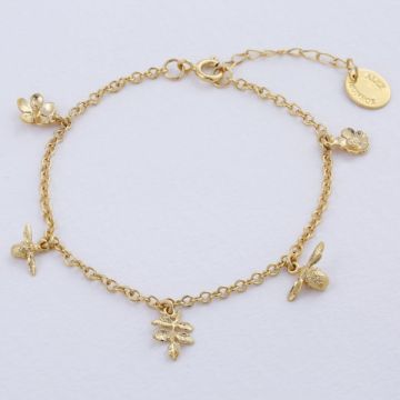 Alex Monroe Garden Gathering Charm Bracelet (Gold)