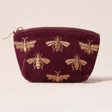 Elizabeth Scarlett Honey Bee Coin Purse (Plum)