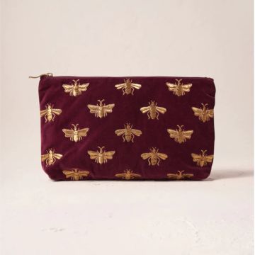 Elizabeth Scarlett Honey Bee Everyday Pouch (Plum)