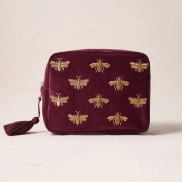 Elizabeth Scarlett Honey Bee Wash Bag (Plum)