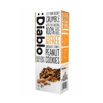 Diablo Sugar Free Chocolate Striped Peanut Cookies 150g