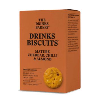 Drinks Bakery Mature Cheddar, Chilli & Almond Luxury Biscuits 110g