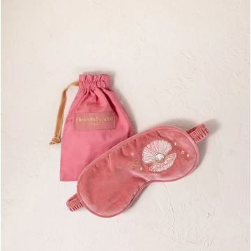 Elizabeth Scarlett Pearl Shell Rose Pink Velvet Eye Mask