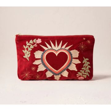 Elizabeth Scarlett Sacred Heart Rouge Velvet Everyday Pouch