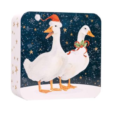 Farmhouse Biscuits Embossed Geese Square Assortment Tin 400g