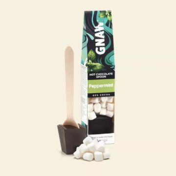 Gnaw Hot Chocolate Spoon 70% Dark Peppermint With Marshmallows 40g