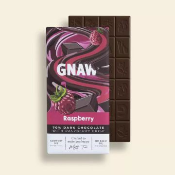 Gnaw 70% Dark Raspberry Bar 80g