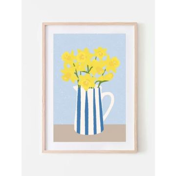 Jenna Crush Daffodil Vase A3 Art Print