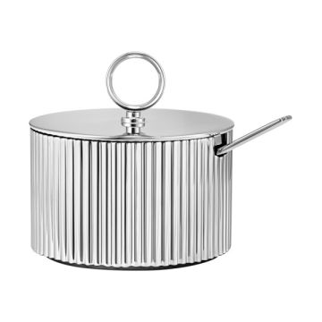 Georg Jensen Bernadotte Stainless Steel Sugar Bowl & Spoon