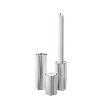 Georg Jensen Bernadotte Tealight & Candle Holder Stainless Steel 3 Pieces