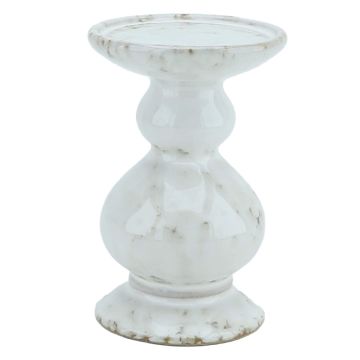 Laura Ashley White Lowick Candleholder Small