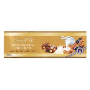 Lindt Gold Milk Hazelnut Raisin Bar 300g