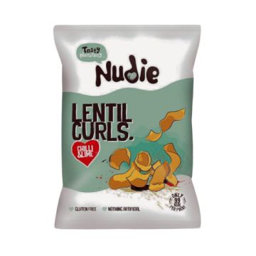 Nudie Lentil Curls Chilli & Lime 20g