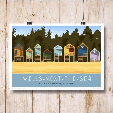 Holkham Beach Huts Wells Next The Sea Mounted Print