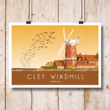 Cley Windmill Mounted Print