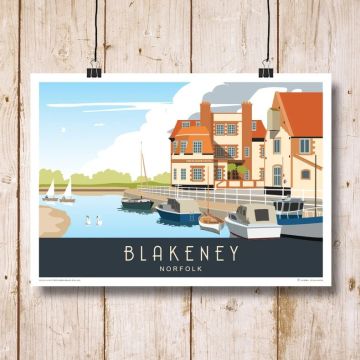 Blakeney Quayside Summer Mounted Print