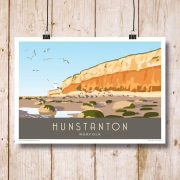 Hunstanton Cliffs Mounted Print