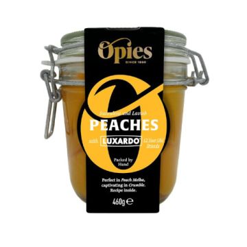 Opies Peaches With Luxardo Aged Brandy In Kilner Jar 500g