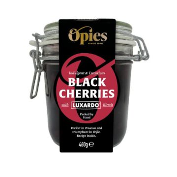 Opies Black Cherries With Kirsch In Kilner Jar 500g