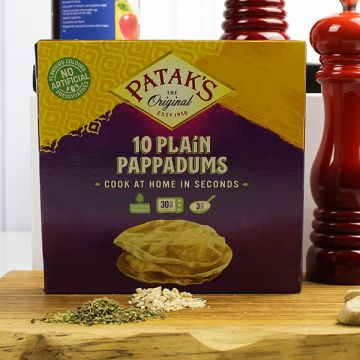 Pataks Plain Pappadums 10's Ready To Cook