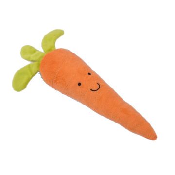 Foodie Faces Furry Carrot Plush Dog Toy