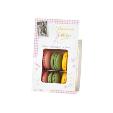 Macarons De Pauline Strawberry, Pistachio & Lemon 72g