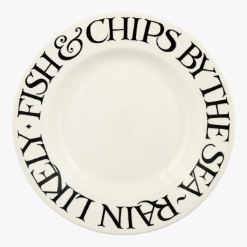 Emma Bridgewater Black Toast Fish & Chips 10 1/2 Inch Plate