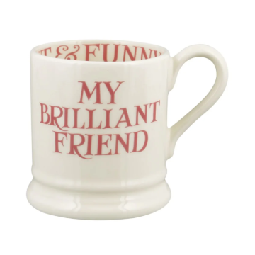 Emma Bridgewater Pink Toast My Brilliant Friend 1/2 Pint Mug