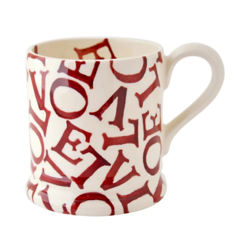 Emma Bridgewater L.O.V.E  Polka Red 1/2 Pint Mug