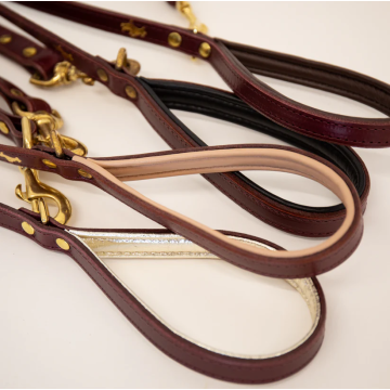 Storeys & Tails Padded Luxury Leather Dog Lead Fig One Size