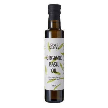 Silver & Green Extra Virgin Olive Oil Basil 250ml