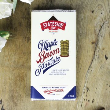 Stateside Maple Bacon Pancake Milk & White Chocolate Bar 100g