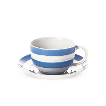 Cornishware Breakfast Cup & Saucer (Blue)