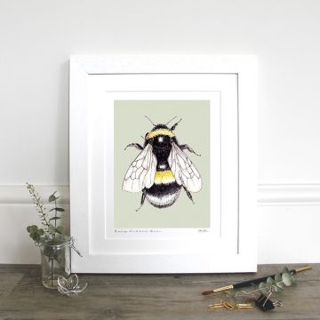 Busy Little Bee 10 X 12" Mounted Fine Art Print 