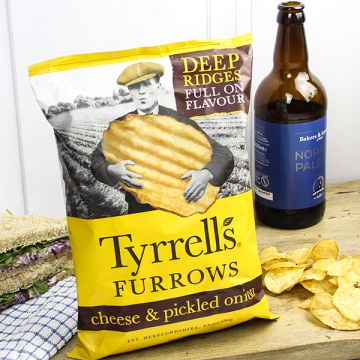 Tyrrells Furrows Mature Cheddar & Pickled Onion Crisps 150g