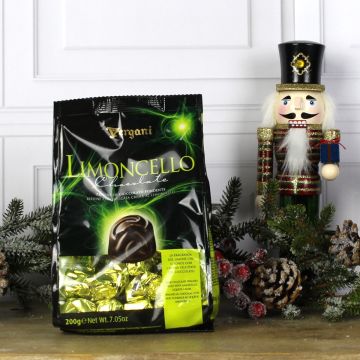 Vergani Dark Chocolate Pralines With Limoncello Flavoured Cream 200g