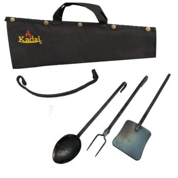 Kadai Set Of 3 Utensils With Cotton Wraps