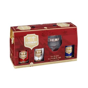 Chimay Gift Pack 3 X 33cl & Glass