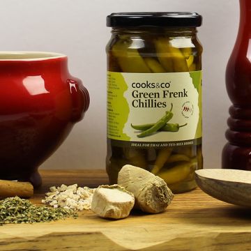 Cooks & Co Pickled Green Frenk Chillies 300g