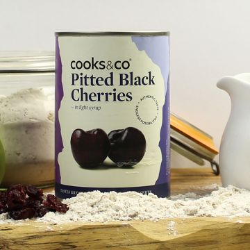 Cooks and Co Pitted Black Cherries 425g