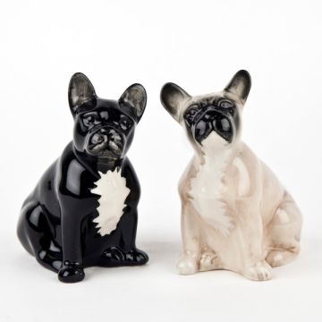 Quail Ceramics French Bulldog Salt & Pepper Shaker (Black/Fawn)
